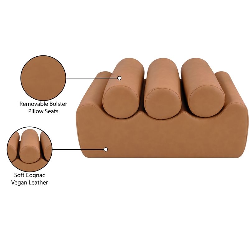 Meridian Furniture Rumble Cognac Vegan Leather Bench