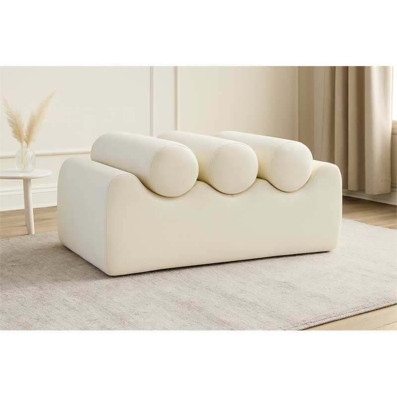 Meridian Furniture Rumble Cream Vegan Leather Bench