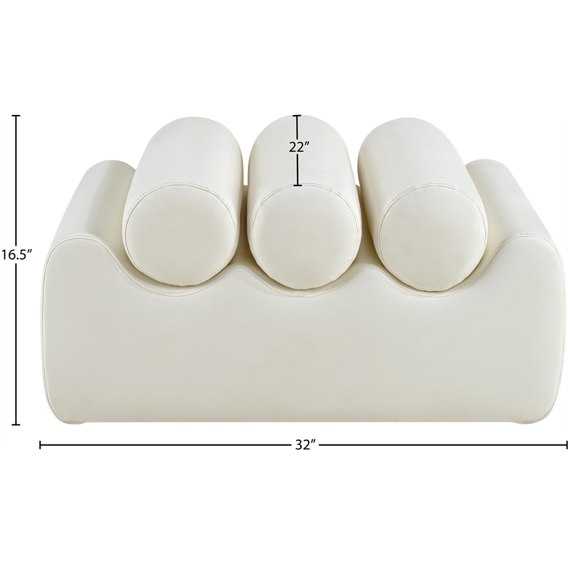 Meridian Furniture Rumble Cream Vegan Leather Bench