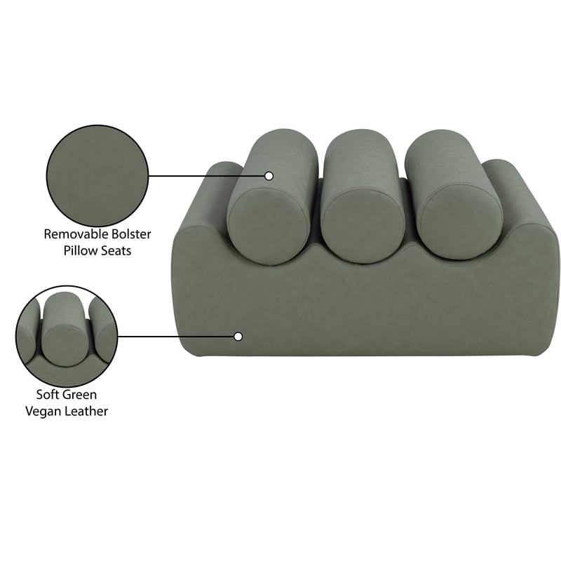 Meridian Furniture Rumble Green Vegan Leather Bench