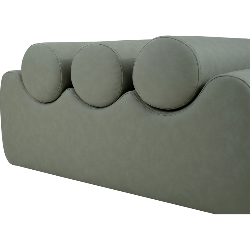 Meridian Furniture Rumble Green Vegan Leather Bench