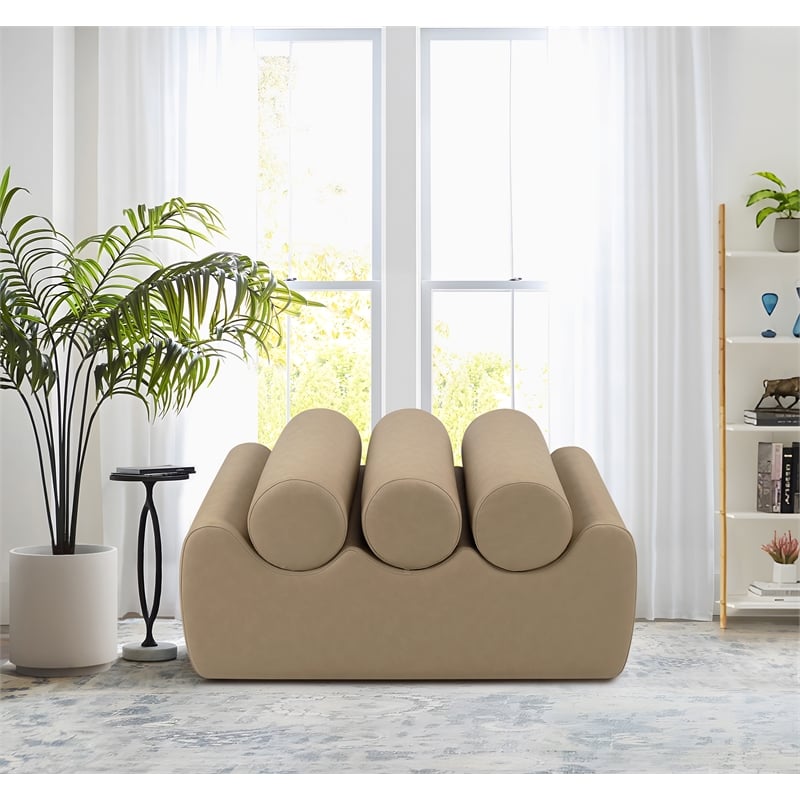 Meridian Furniture Rumble Tan Vegan Leather Bench