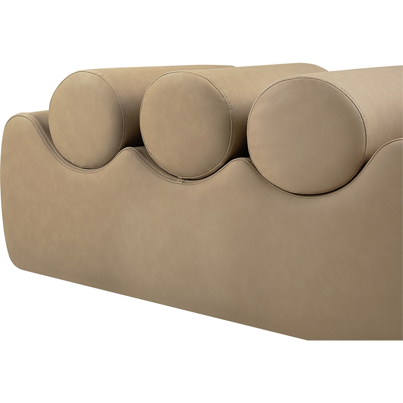 Meridian Furniture Rumble Tan Vegan Leather Bench