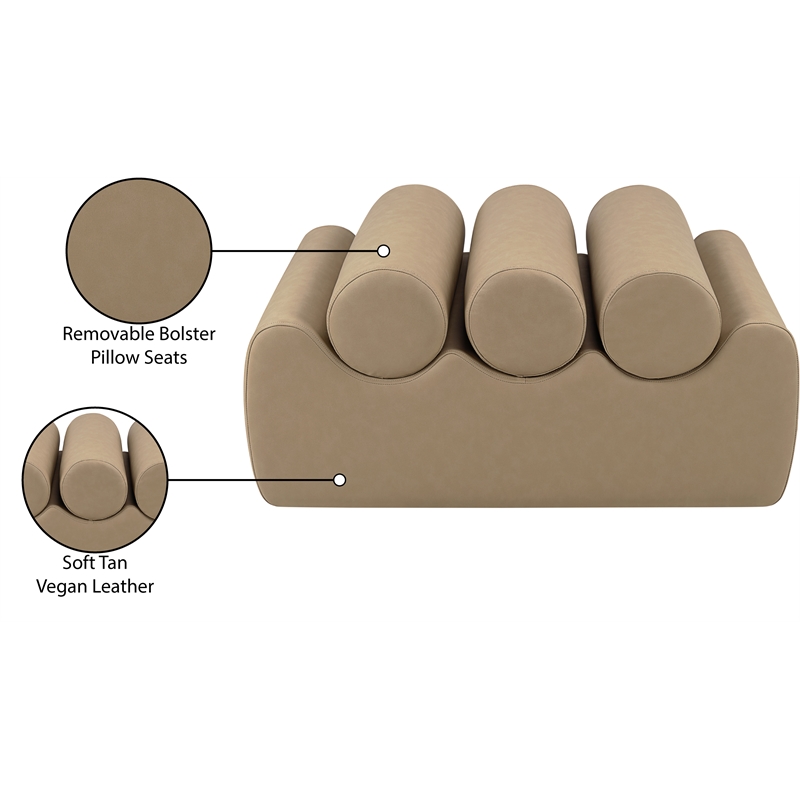 Meridian Furniture Rumble Tan Vegan Leather Bench