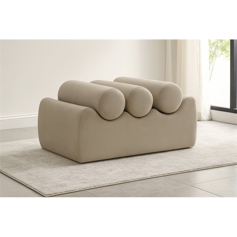 Meridian Furniture Rumble Taupe Vegan Leather Bench