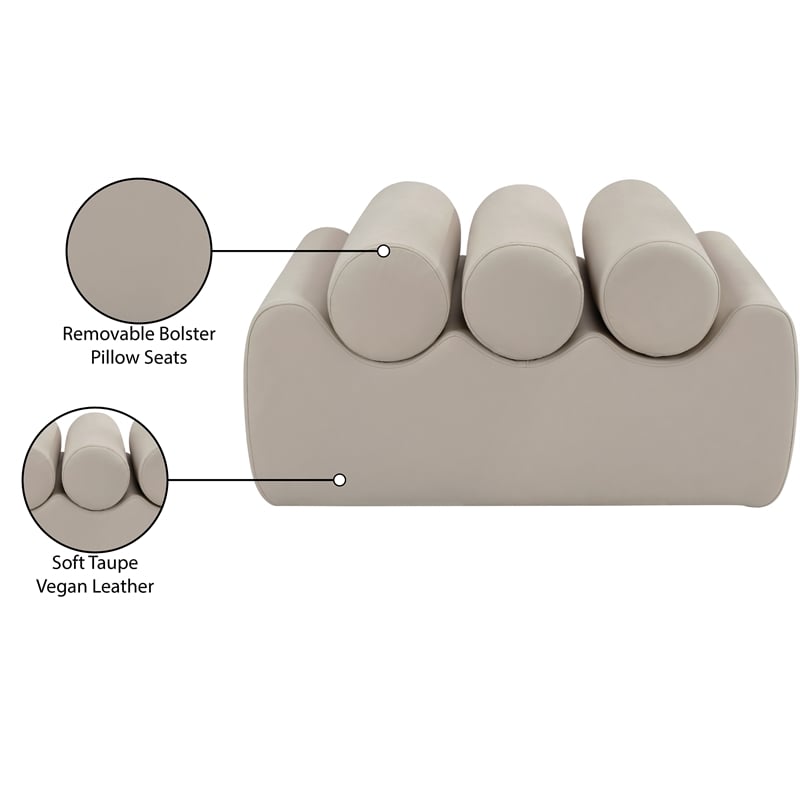 Meridian Furniture Rumble Taupe Vegan Leather Bench