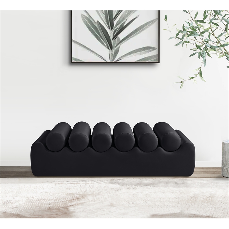 Meridian Furniture Rumble Black Vegan Leather Bench