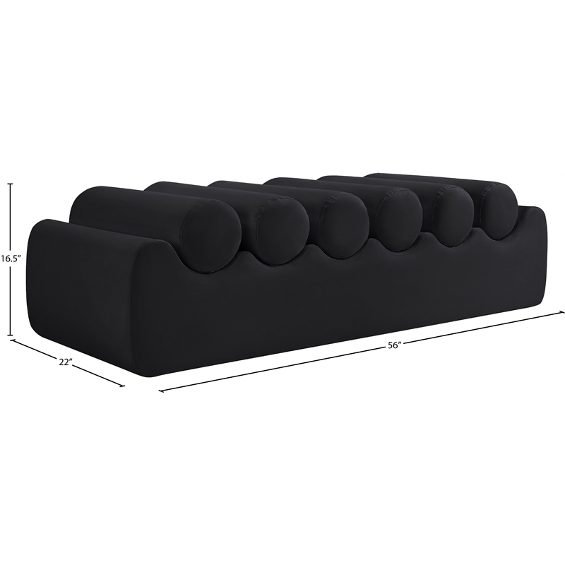 Meridian Furniture Rumble Black Vegan Leather Bench