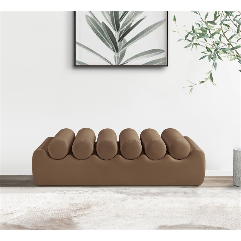 Meridian Furniture Rumble Brown Vegan Leather Bench