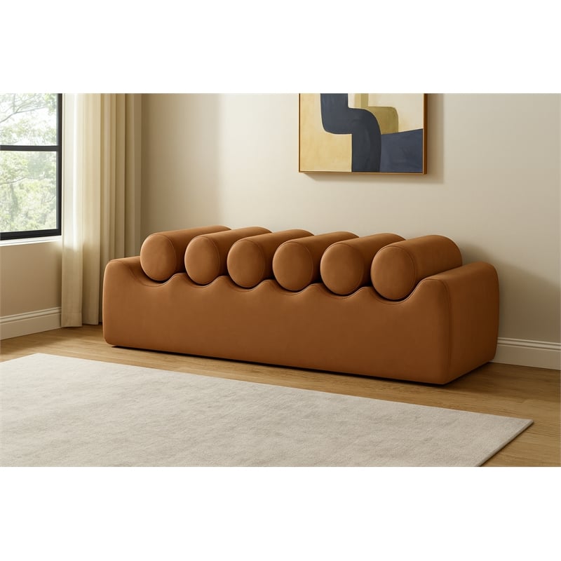 Meridian Furniture Rumble Brown Vegan Leather Bench