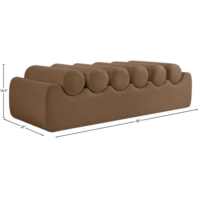 Meridian Furniture Rumble Brown Vegan Leather Bench