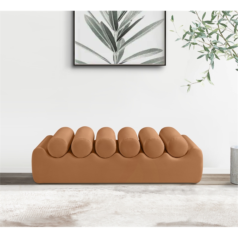 Meridian Furniture Rumble Cognac Vegan Leather Bench