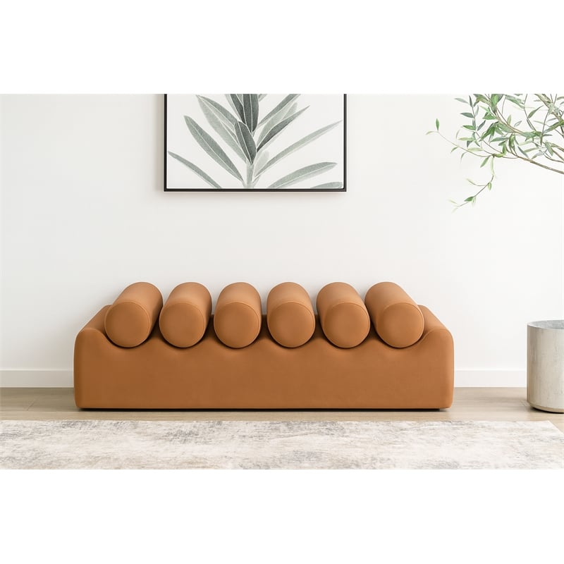 Meridian Furniture Rumble Cognac Vegan Leather Bench