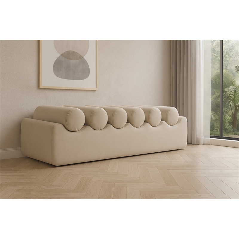 Meridian Furniture Rumble Cream Vegan Leather Bench