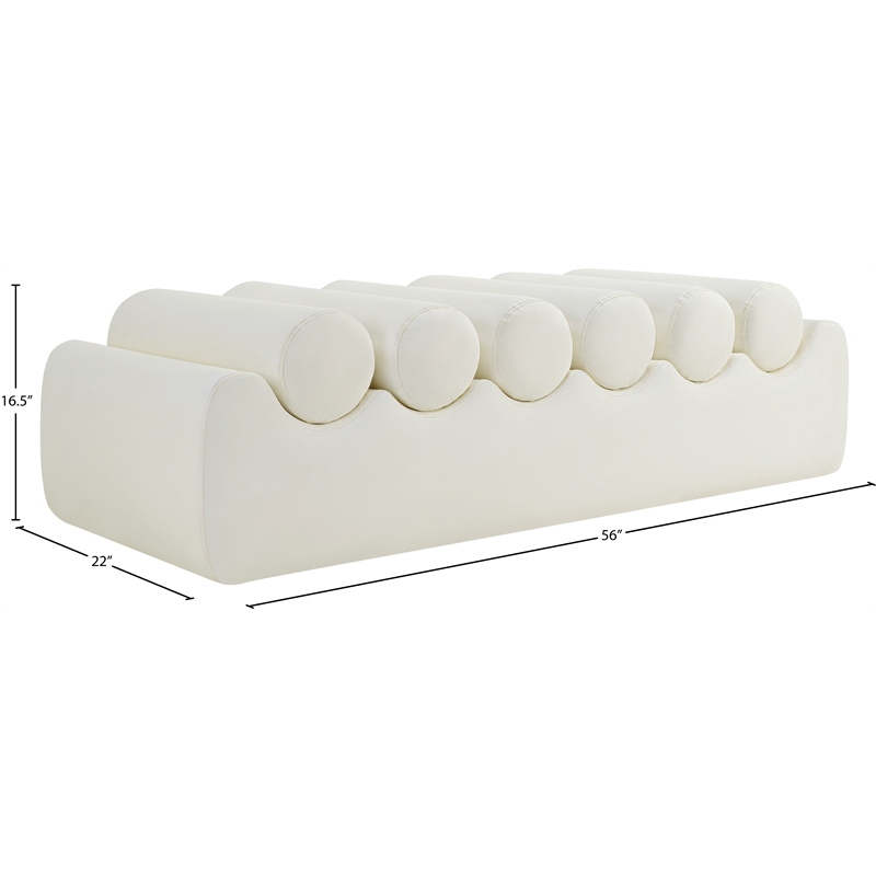 Meridian Furniture Rumble Cream Vegan Leather Bench