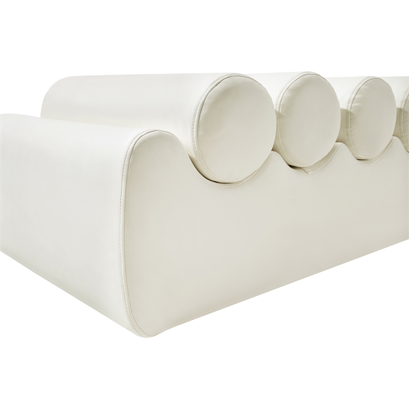 Meridian Furniture Rumble Cream Vegan Leather Bench