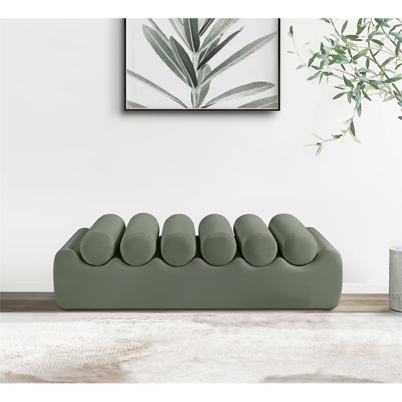 Meridian Furniture Rumble Green Vegan Leather Bench