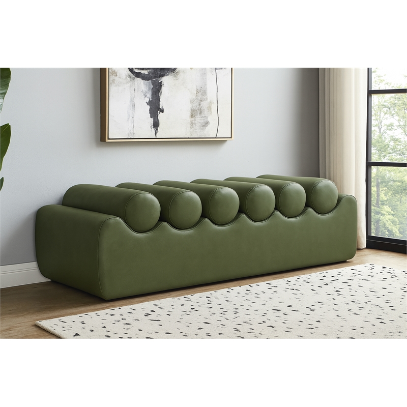 Meridian Furniture Rumble Green Vegan Leather Bench