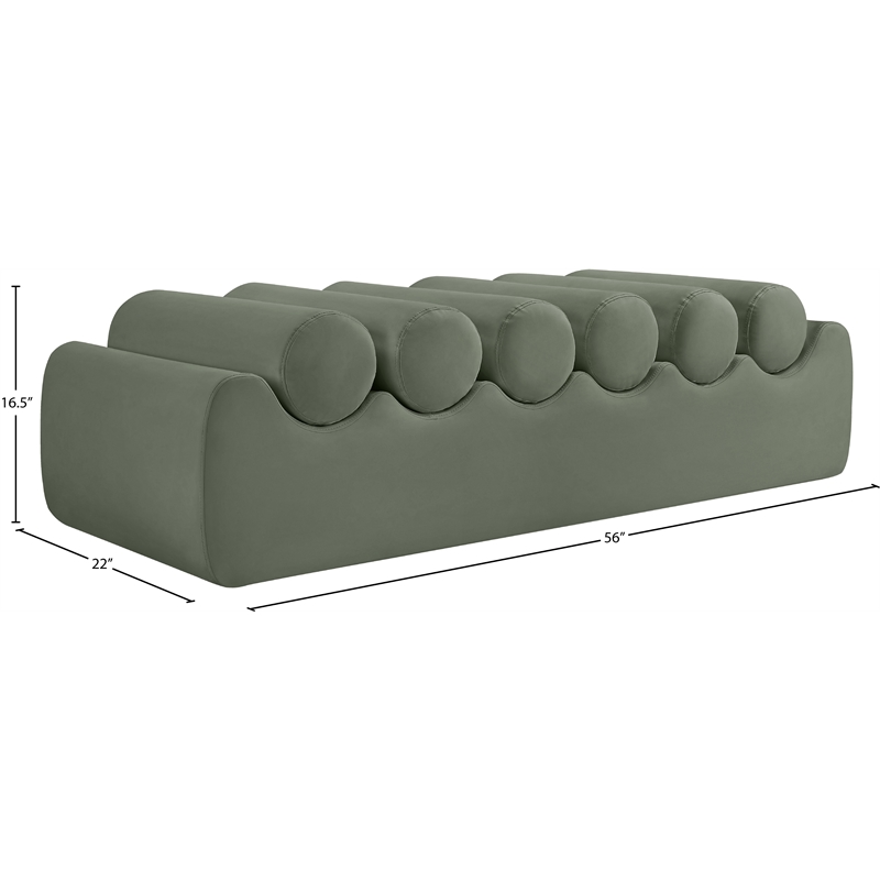 Meridian Furniture Rumble Green Vegan Leather Bench