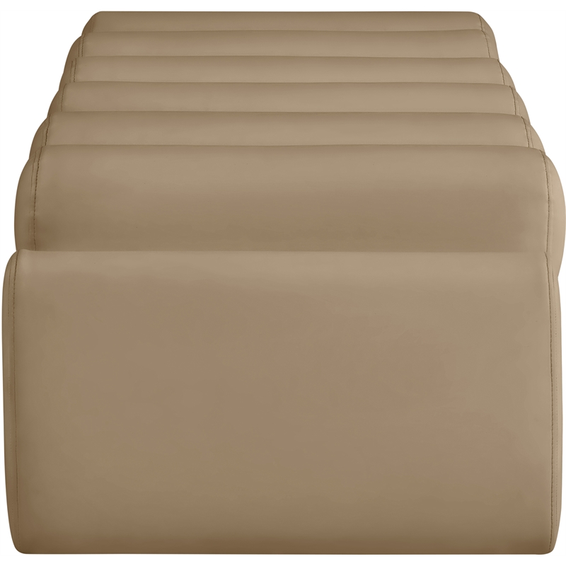 Meridian Furniture Rumble Tan Vegan Leather Bench