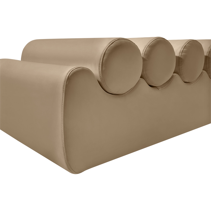Meridian Furniture Rumble Tan Vegan Leather Bench