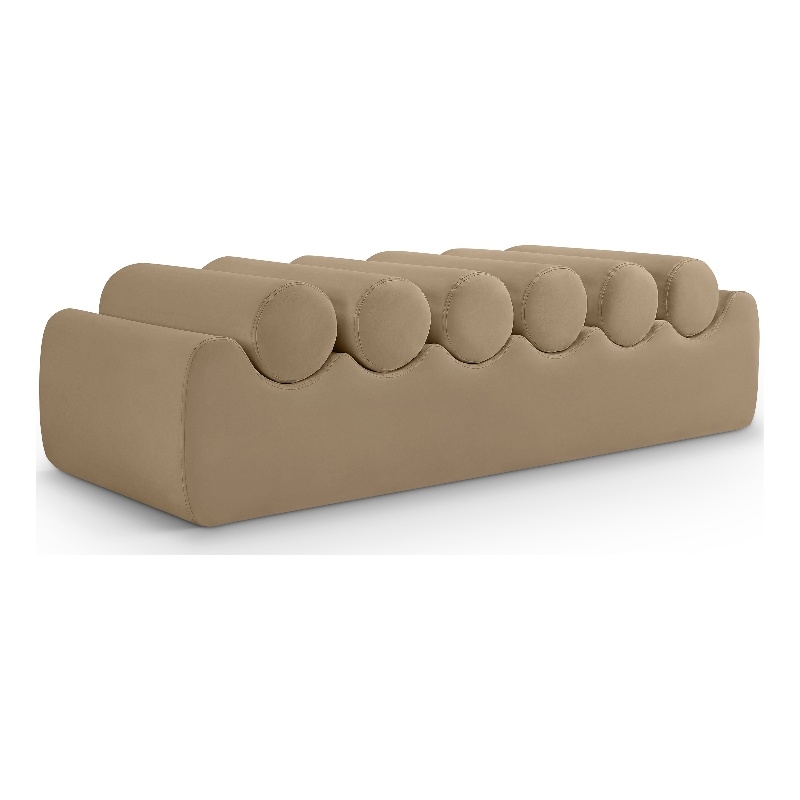 Meridian Furniture Rumble Tan Vegan Leather Bench
