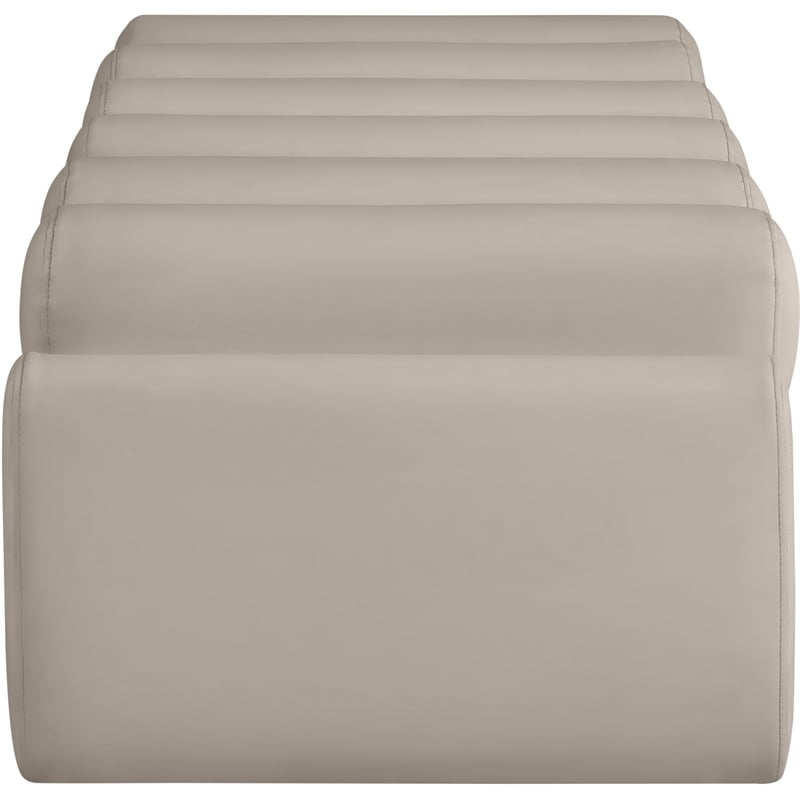 Meridian Furniture Rumble Taupe Vegan Leather Bench