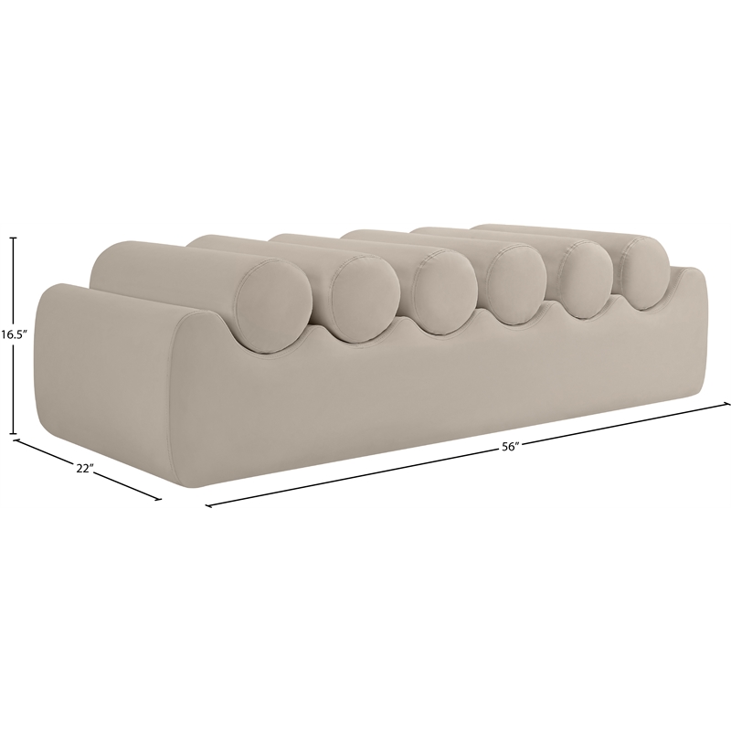 Meridian Furniture Rumble Taupe Vegan Leather Bench