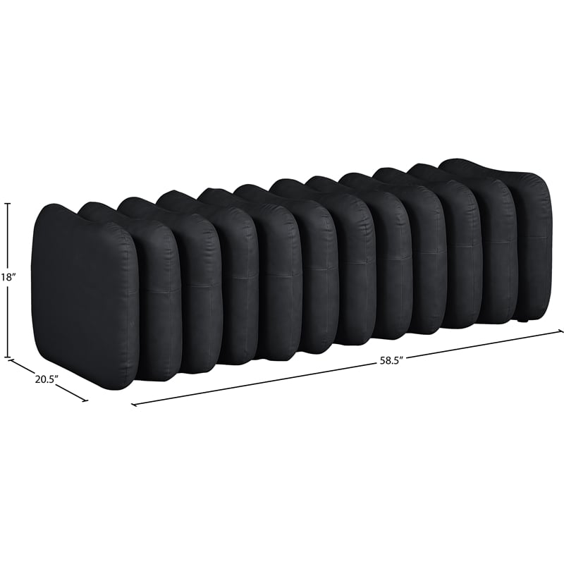 Meridian Furniture Atticus Black Vegan Leather Bench