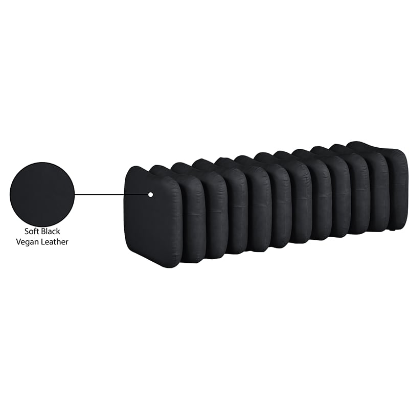Meridian Furniture Atticus Black Vegan Leather Bench