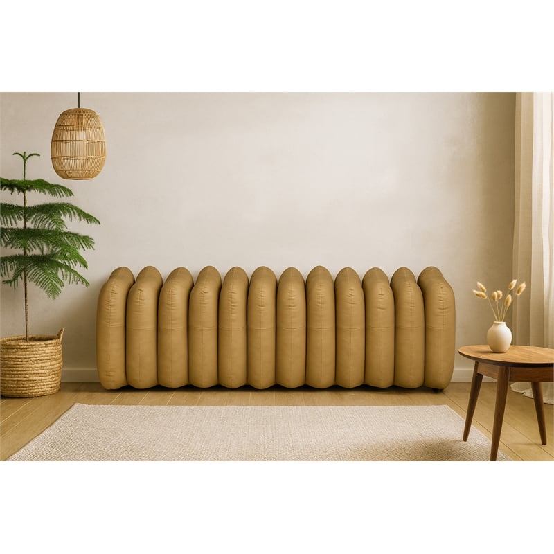 Meridian Furniture Atticus Brown Vegan Leather Bench