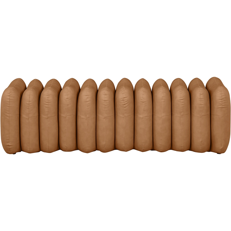 Meridian Furniture Atticus Cognac Vegan Leather Bench