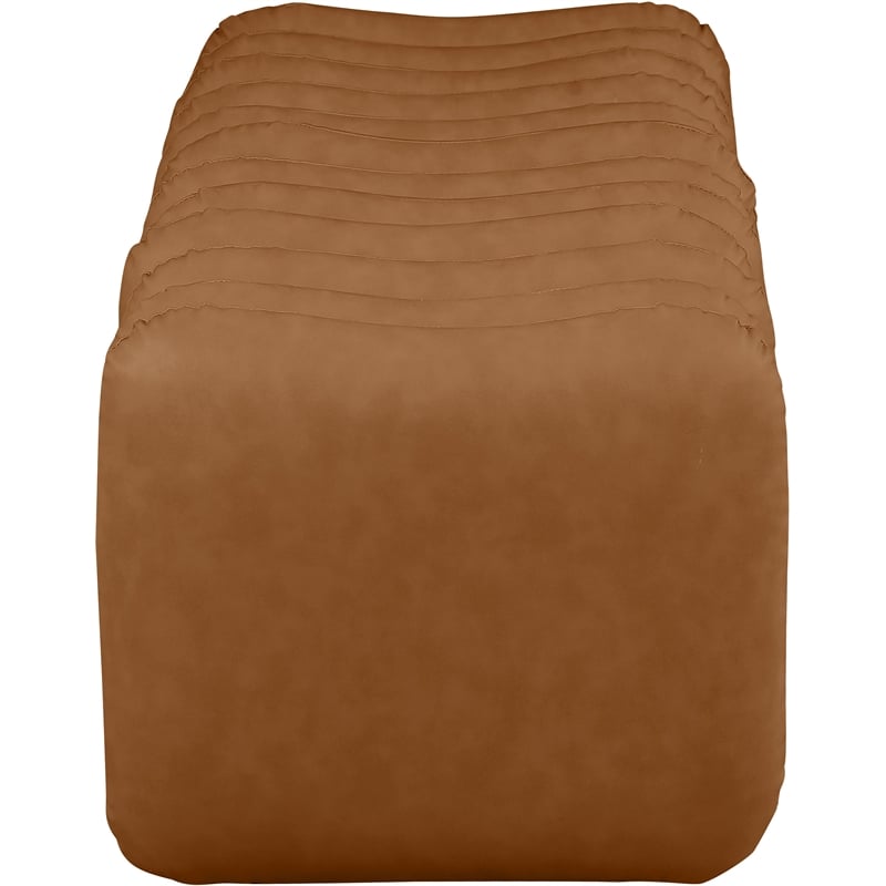 Meridian Furniture Atticus Cognac Vegan Leather Bench