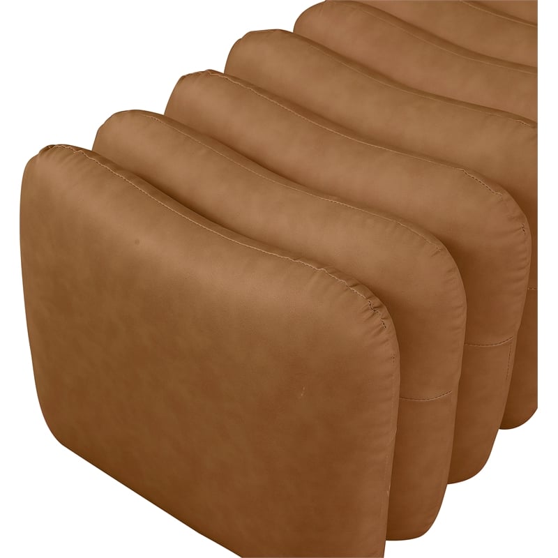 Meridian Furniture Atticus Cognac Vegan Leather Bench