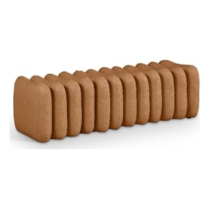 Meridian Furniture Atticus Cognac Vegan Leather Bench