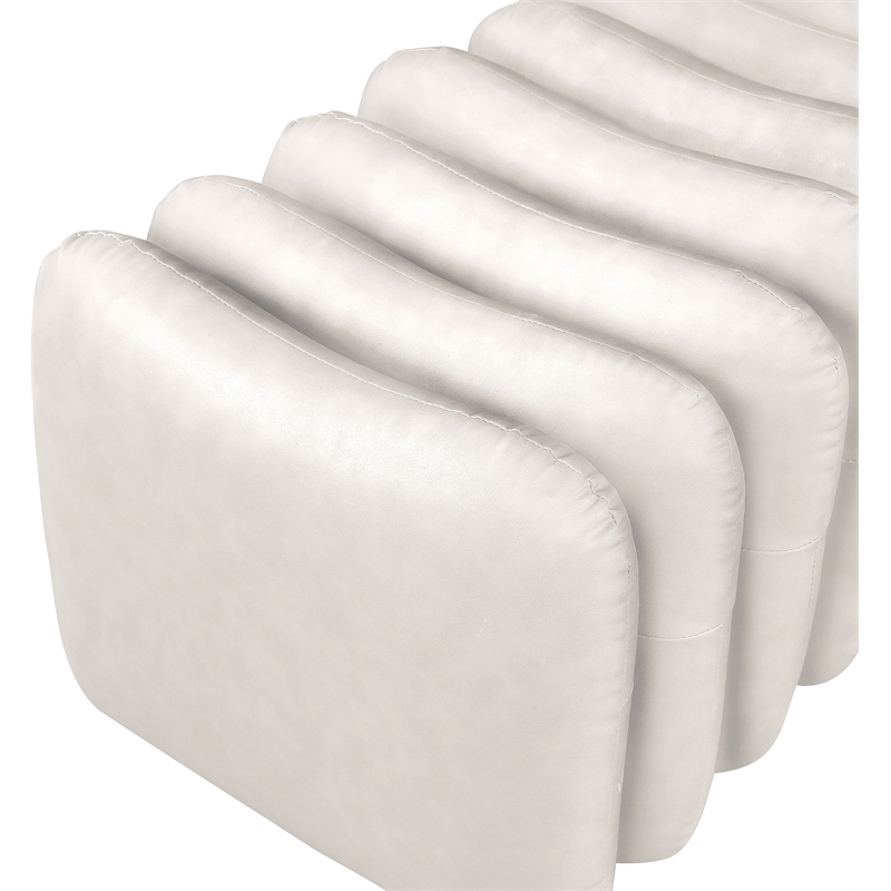 Meridian Furniture Atticus Cream Vegan Leather Bench