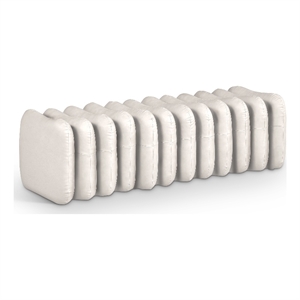 Meridian Furniture Atticus Cream Vegan Leather Bench