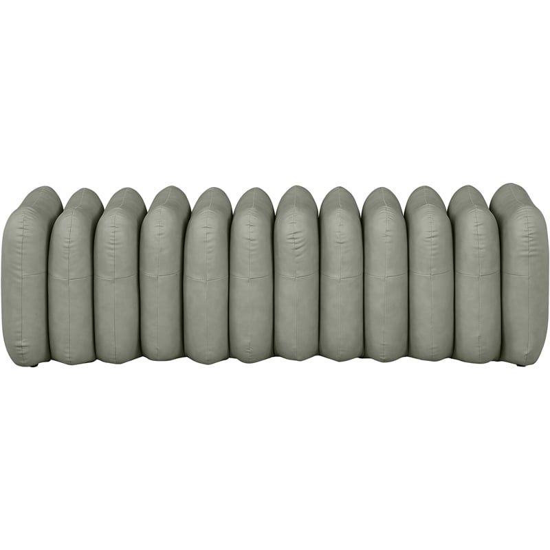 Meridian Furniture Atticus Green Vegan Leather Bench