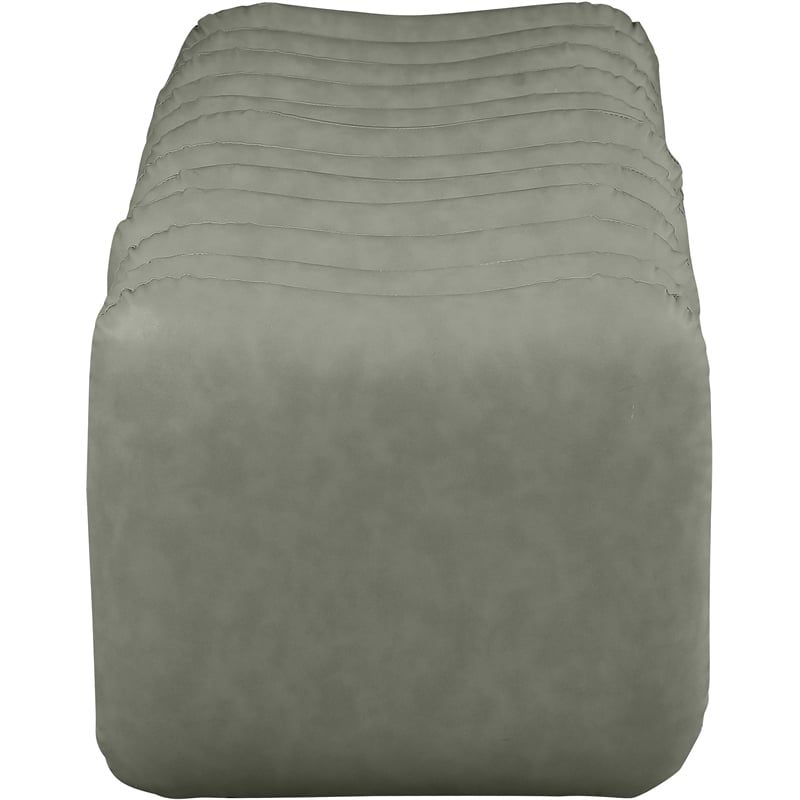 Meridian Furniture Atticus Green Vegan Leather Bench