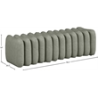 Meridian Furniture Atticus Green Vegan Leather Bench
