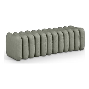 Meridian Furniture Atticus Green Vegan Leather Bench