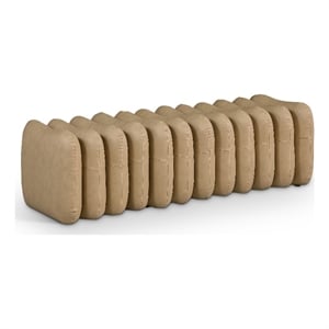 Meridian Furniture Atticus Tan Vegan Leather Bench