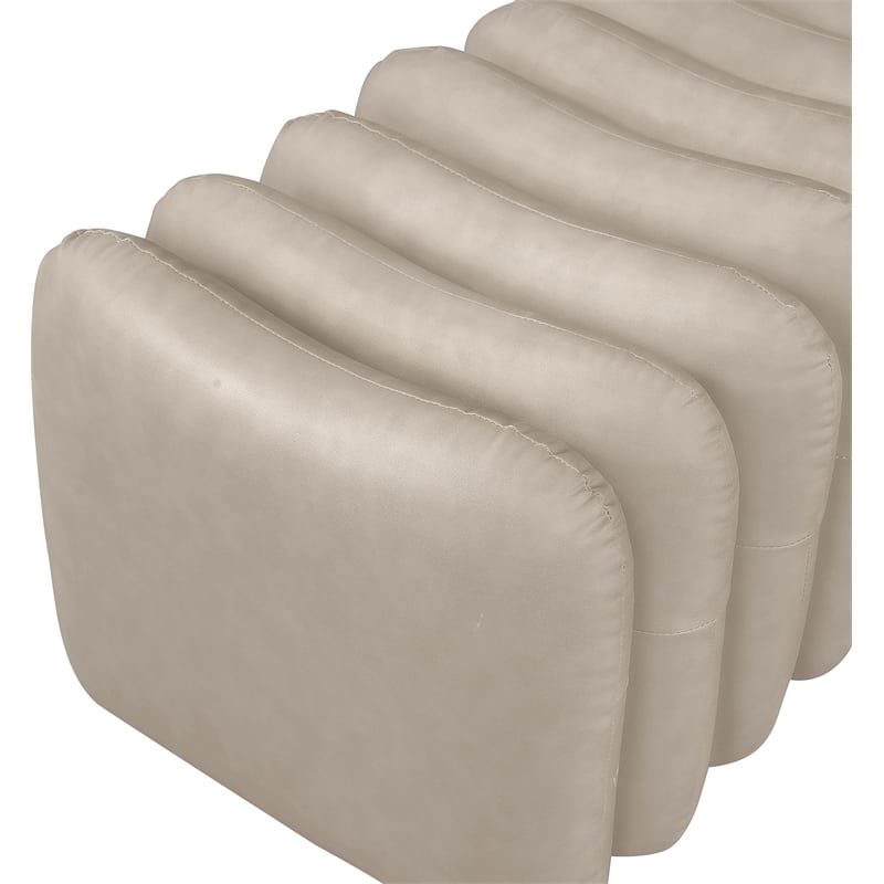Meridian Furniture Atticus Taupe Vegan Leather Bench