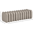 Meridian Furniture Atticus Taupe Vegan Leather Bench