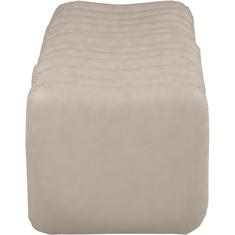 Meridian Furniture Atticus Taupe Vegan Leather Bench