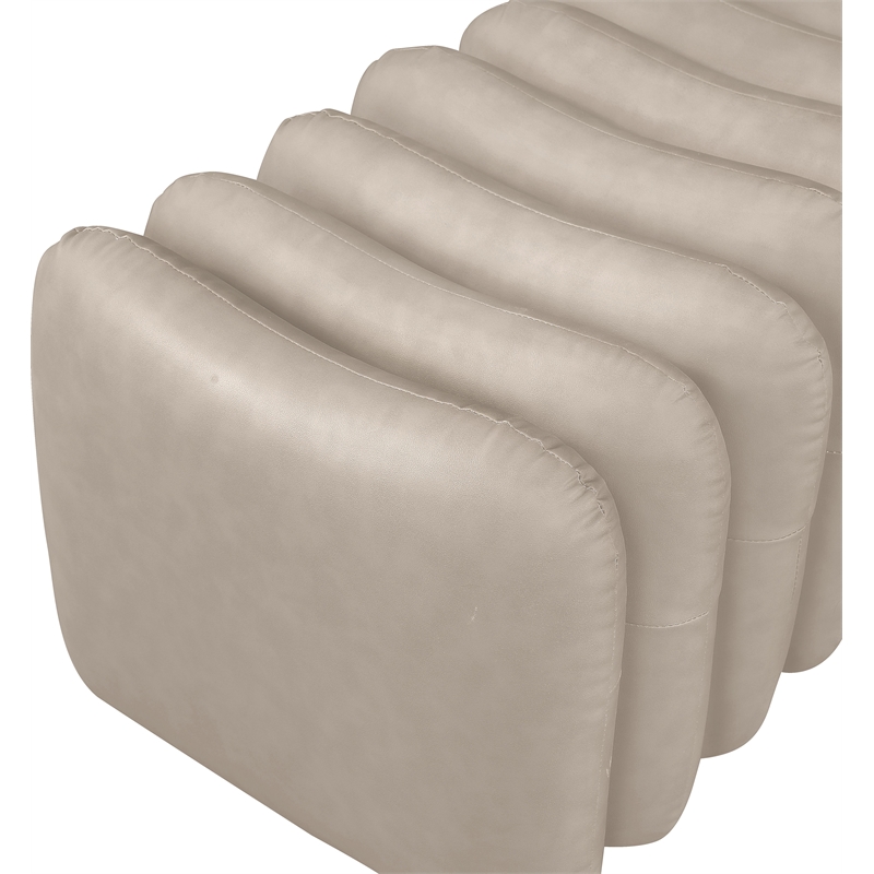 Meridian Furniture Atticus Taupe Vegan Leather Bench