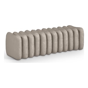 Meridian Furniture Atticus Taupe Vegan Leather Bench