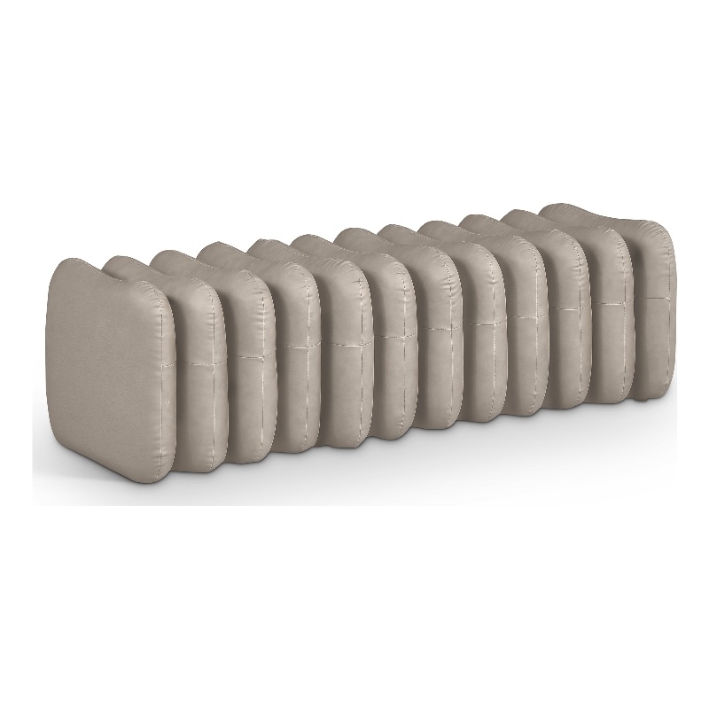 Meridian Furniture Atticus Taupe Vegan Leather Bench