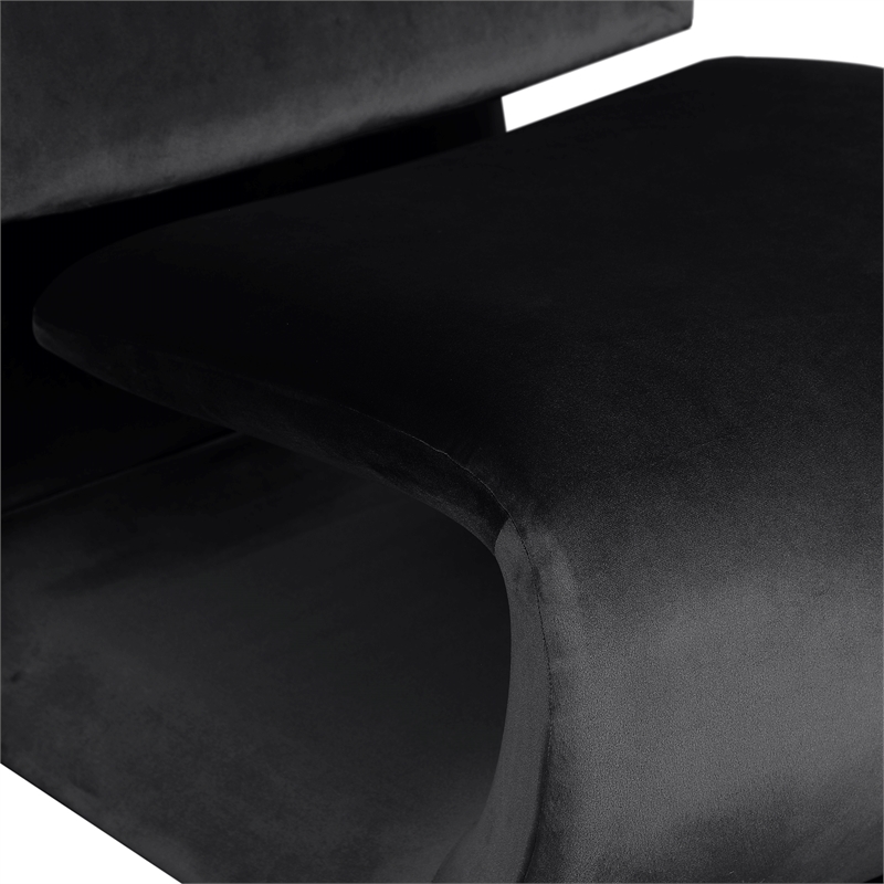 Meridian Furniture Nouveau Black Velvet Accent Chair