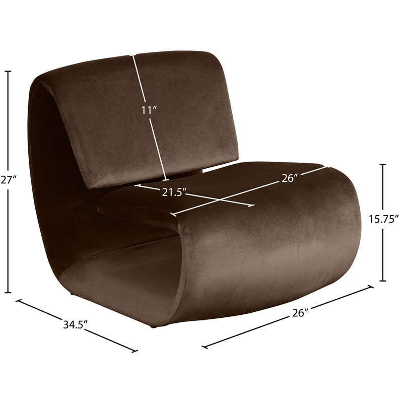 Meridian Furniture Nouveau Brown Velvet Accent Chair